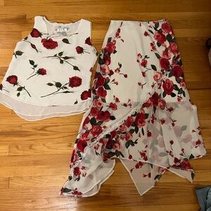 Two pieces summer skirt with top